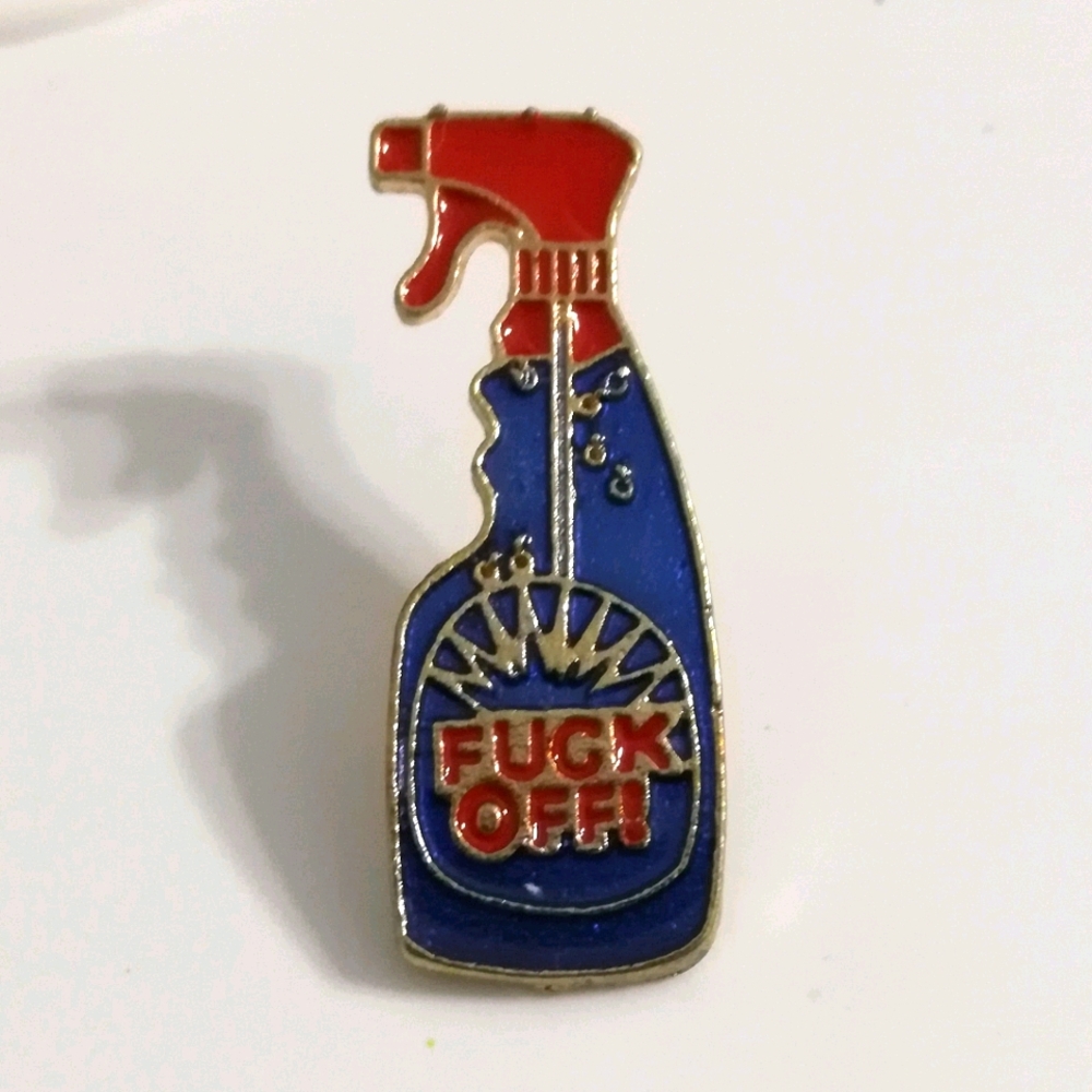 Fuck Off Spray Bottle Enamel Pin Brooch new metal